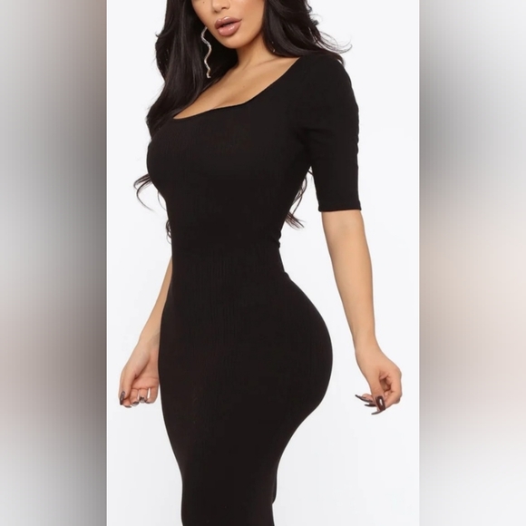 Fashion Nova "A Little Bossy Midi Dress" Black- Size: Small- NEW with Tags!!!! - Picture 4 of 11